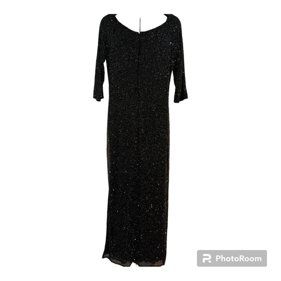 Vintage stunning Brilliante by JA SzSn black beaded full length gown - Picture 4 of 14